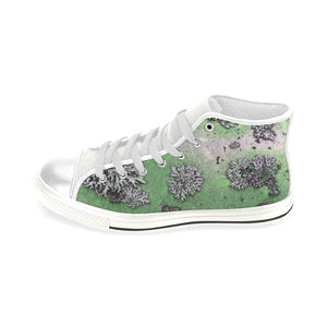 Patches of Moss Green Men’s Classic High Top Canvas Shoes (Model 017)