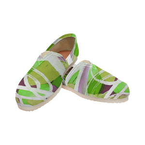 Abstract Circles Green Unisex Classic Canvas Slip-On (Model 1206)