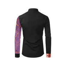 Load image into Gallery viewer, Crackling Green and Purple Men&#39;s All Over Print Casual Dress Shirt (Model T61)