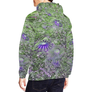 Jellyfish Blooms Purple All Over Print Hoodie for Men/Large Size (USA Size) (Model H13)