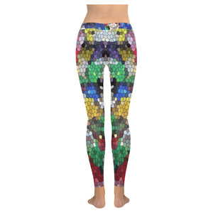 Oil Paints Mosaic Low Rise Leggings (Invisible Stitch) (Model L05)