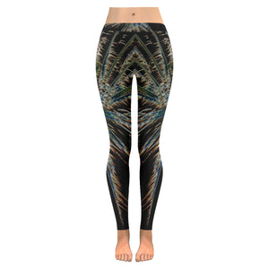 Fireworks Star Glowing Low Rise Leggings (Invisible Stitch) (Model L05)