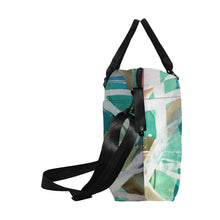 Load image into Gallery viewer, Abstract Circles Aqua Large Capacity Duffle Bag (Model 1715)