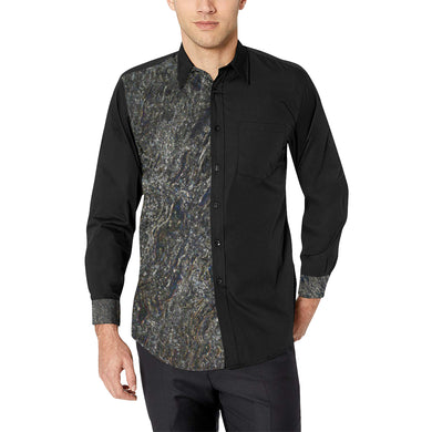 Marbled Abstract Glowing Men's All Over Print Casual Dress Shirt (Model T61)