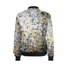 Load image into Gallery viewer, Marbled Abstract Mosaic All Over Print Bomber Jacket for Women (Model H36)