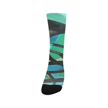 Load image into Gallery viewer, Abstract Circles Black and Teal Trouser Socks (For Men)