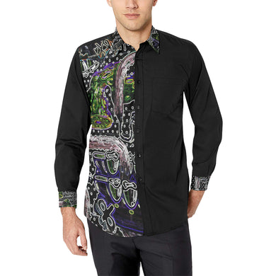 Complex Graffiti Glowing Men's All Over Print Casual Dress Shirt (Model T61)