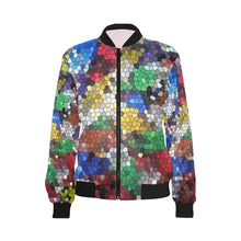 Load image into Gallery viewer, Oil Paints Mosaic All Over Print Bomber Jacket for Women (Model H36)