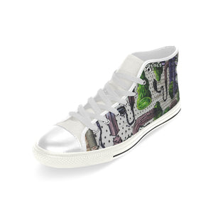 Complex Graffiti Men’s Classic High Top Canvas Shoes (Model 017)