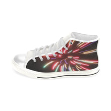 Load image into Gallery viewer, Fireworks Burst Men’s Classic High Top Canvas Shoes (Model 017)