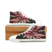 Load image into Gallery viewer, Fireworks Burst Men’s Classic High Top Canvas Shoes (Model 017)