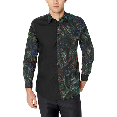 Graffiti Abstract Glowing Men's All Over Print Casual Dress Shirt (Model T61)