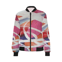 Load image into Gallery viewer, Abstract Circles All Over Print Bomber Jacket for Women (Model H36)