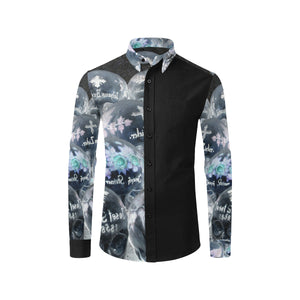 Painted Skulls Negative Men's All Over Print Casual Dress Shirt (Model T61)