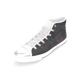 Rose Bouquet Glowing Women's Classic High Top Canvas Shoes (Model 017)