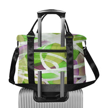 Load image into Gallery viewer, Abstract Circles Green Large Capacity Duffle Bag (Model 1715)