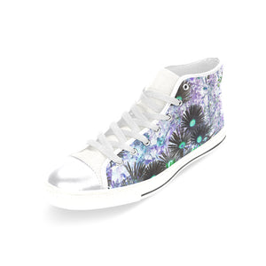 Livingstone Daisy Flower Negative Women's Classic High Top Canvas Shoes (Model 017)