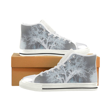 Spooky Tree Negative Women's Classic High Top Canvas Shoes (Model 017)