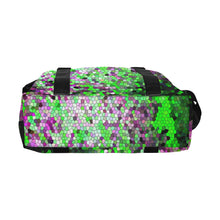 Load image into Gallery viewer, Marbled Abstract Green and Purple Mosaic Large Capacity Duffle Bag (Model 1715)