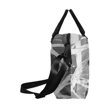 Load image into Gallery viewer, Abstract Circles Black and White Large Capacity Duffle Bag (Model 1715)