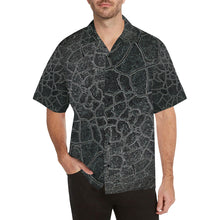 Load image into Gallery viewer, Crackle Black Hawaiian Shirt (Model T58)