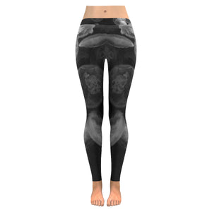 Jellyfish Black and White Low Rise Leggings (Invisible Stitch) (Model L05)