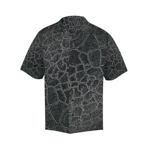 Crackle Black Hawaiian Shirt (Model T58)