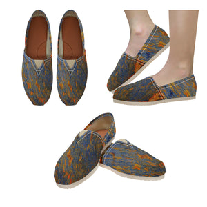 Marbled Abstract Orange Unisex Classic Canvas Slip-On (Model 1206)