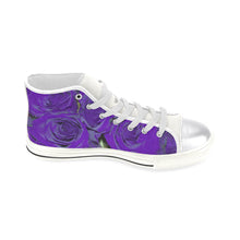 Load image into Gallery viewer, Rose Bouquet Flower Purple Women&#39;s Classic High Top Canvas Shoes (Model 017)