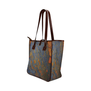 Marbled Abstract Orange Classic Tote Bag (Model 1644)