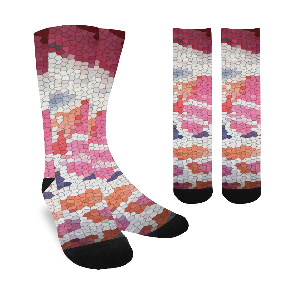 Abstract Circles Mosaic Trouser Socks (For Men)