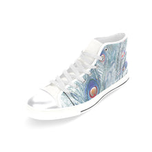 Load image into Gallery viewer, Peacock Feathers Negative Women&#39;s Classic High Top Canvas Shoes (Model 017)