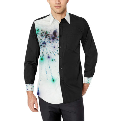 Fireworks Spray Negative Men's All Over Print Casual Dress Shirt (Model T61)