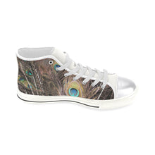 Load image into Gallery viewer, Peacock Feathers Women&#39;s Classic High Top Canvas Shoes (Model 017)