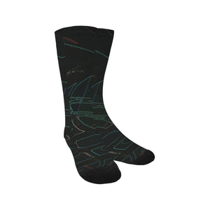 Abstract Circles Glowing Trouser Socks (For Men)