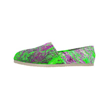 Load image into Gallery viewer, Marbled Abstract Green and Purple Unisex Classic Canvas Slip-On (Model 1206)