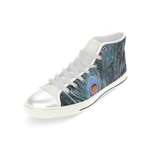 Load image into Gallery viewer, Peacock Feathers Blue Men’s Classic High Top Canvas Shoes (Model 017)