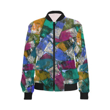 Load image into Gallery viewer, Oil Paints Blue All Over Print Bomber Jacket for Women (Model H36)