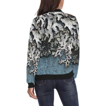 Load image into Gallery viewer, Moss Blue All Over Print Bomber Jacket for Women (Model H36)