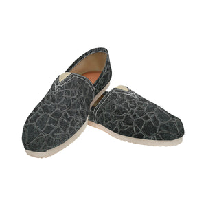 Crackle Black Unisex Classic Canvas Slip-On (Model 1206)