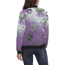 Load image into Gallery viewer, Patches of Moss Purple All Over Print Bomber Jacket for Women (Model H36)