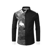 Load image into Gallery viewer, Iced Black and White Men&#39;s All Over Print Casual Dress Shirt (Model T61)