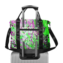 Load image into Gallery viewer, Marbled Abstract Green and Purple Mosaic Large Capacity Duffle Bag (Model 1715)