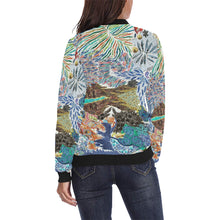 Load image into Gallery viewer, Pleasantly Paisley Negative All Over Print Bomber Jacket for Women (Model H36)