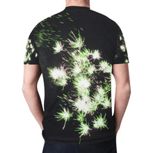 Load image into Gallery viewer, Fireworks Flowers Green New All Over Print T-shirt for Men (Model T45)