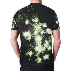 Fireworks Flowers Green New All Over Print T-shirt for Men (Model T45)