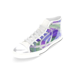 Abstract Circles Purple Women's Classic High Top Canvas Shoes (Model 017)