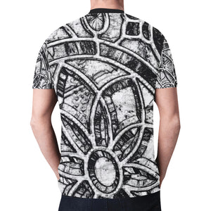 Stained Glass Black and White Outline New All Over Print T-shirt for Men (Model T45)