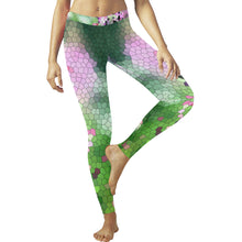 Load image into Gallery viewer, Fireweed Flower Mosaic Low Rise Leggings (Invisible Stitch) (Model L05)