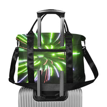 Load image into Gallery viewer, Fireworks Burst Green Large Capacity Duffle Bag (Model 1715)